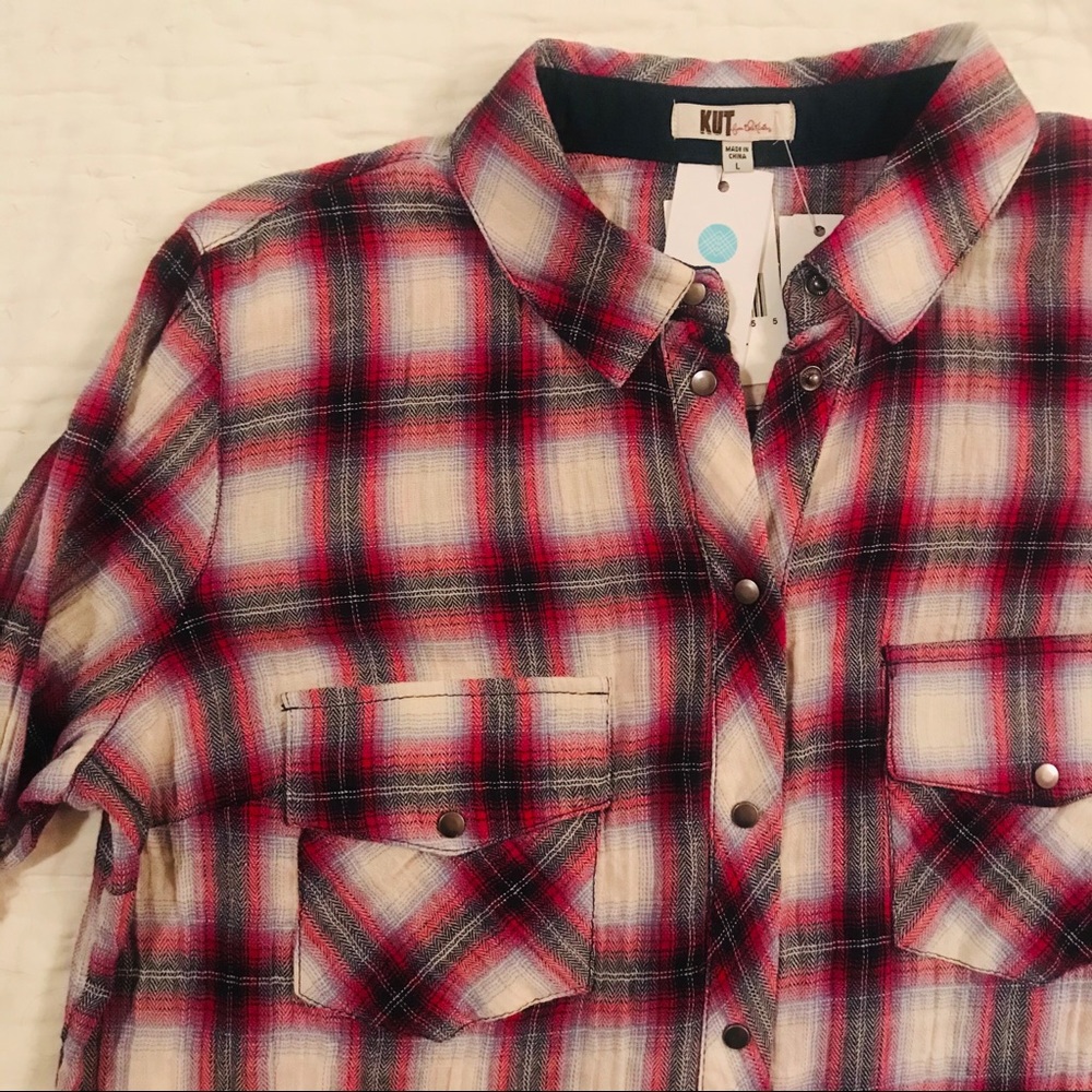 Kut - Casual Red Check Shirt - Large